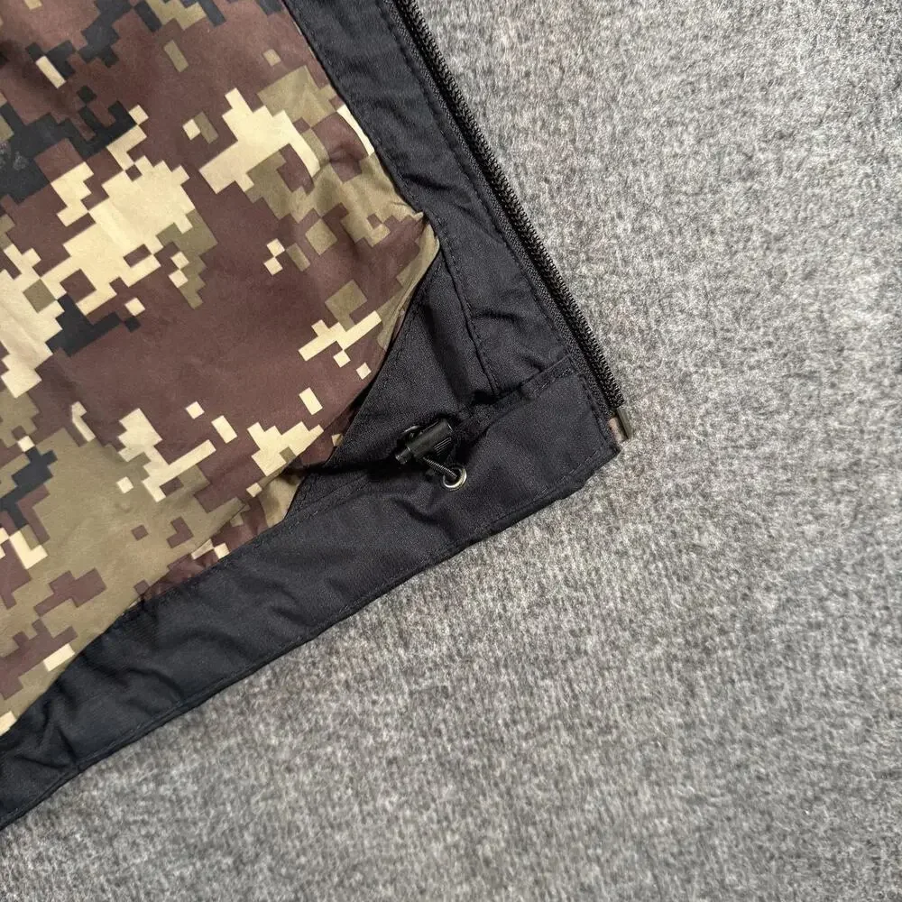The North Face Millerton Jacket Mens Large Black Hooded Camo Lined Rain Coat